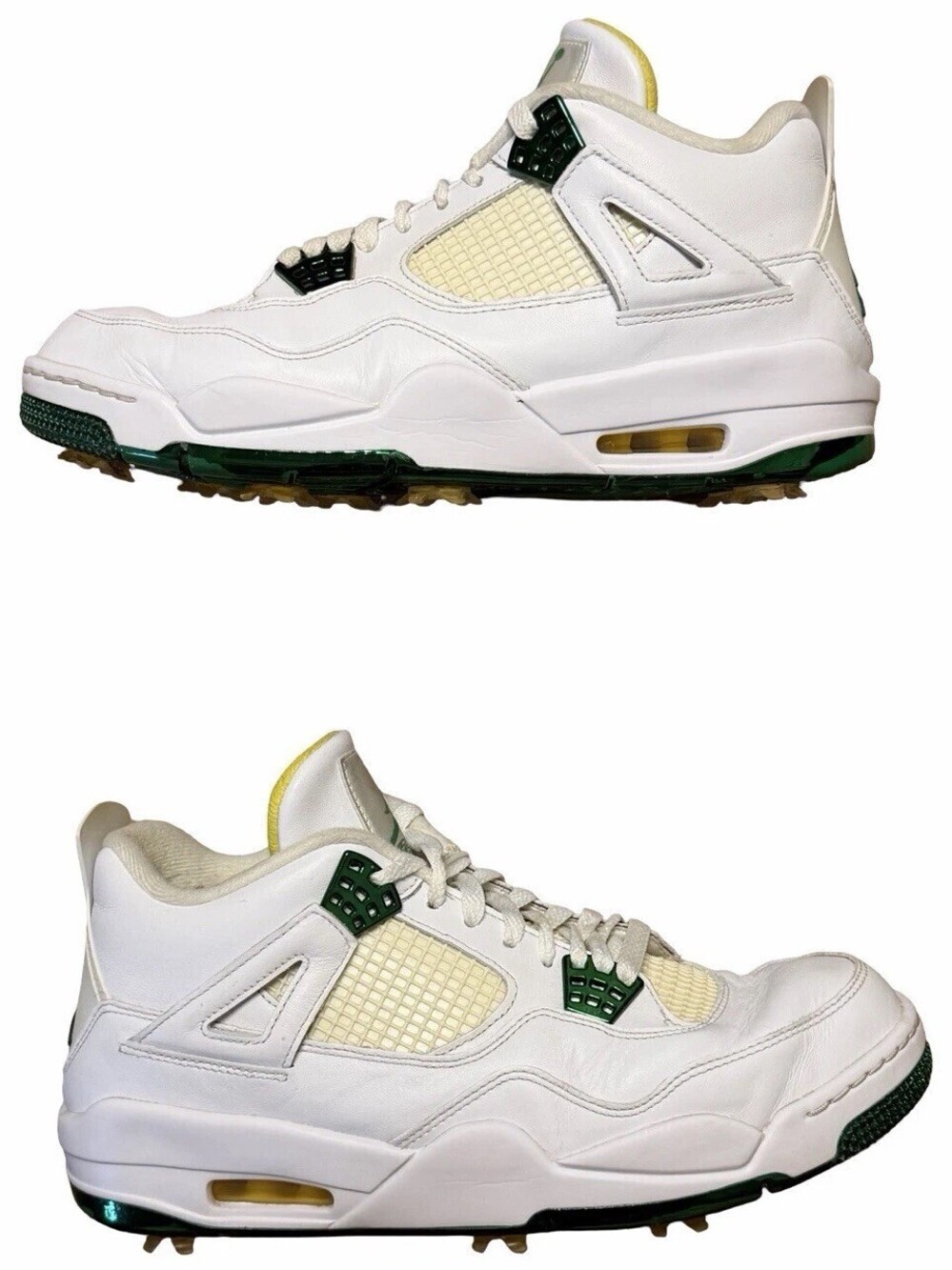 Size 11.5 Nike Air Jordan 4 Masters Golf Shoes Metallic Green White CZ2439-100